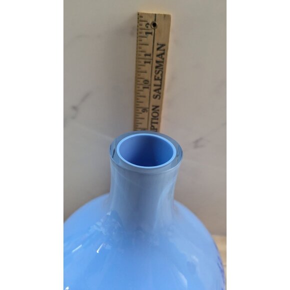 vintage Blue Bubble Effect Art Glass Vase 9.5" Tall Handblown Home Décor Stateme - Picture 7 of 9